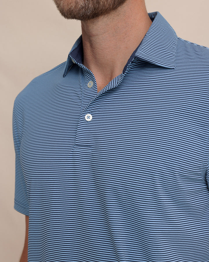 Southern Tide brrr°-eeze Meadowbrook Stripe Polo: Ocean Channel