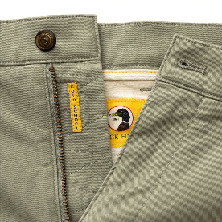 Duckhead 7" Gold School Chino Short: Shadow Green