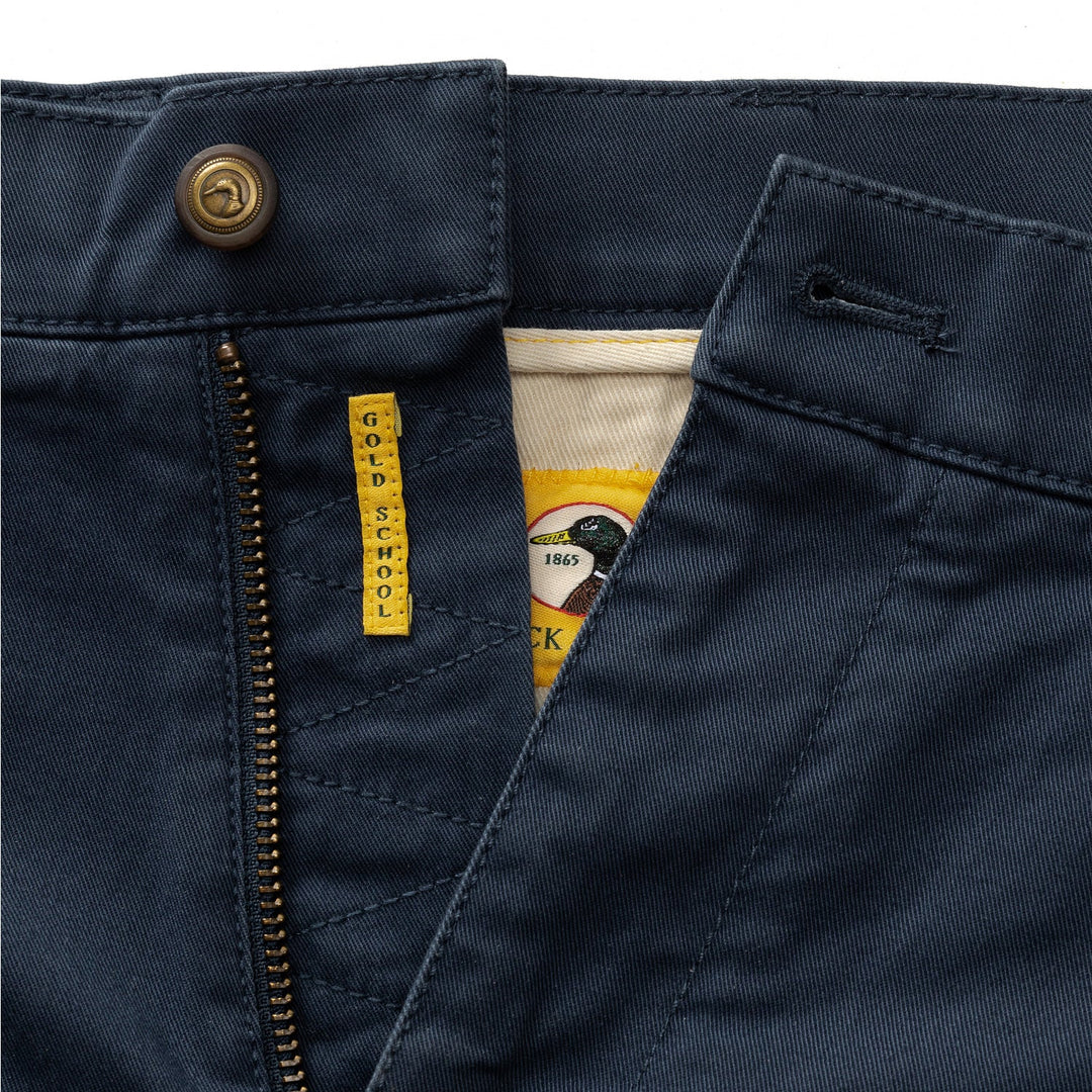 Duckhead 9" Gold School Chino Short: Navy