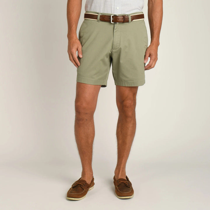 Duckhead 7" Gold School Chino Short: Shadow Green