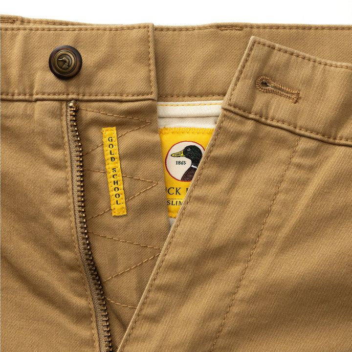 Duck Head Slim Fit Gold School Chino: Dark Khaki