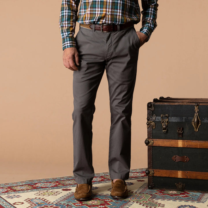 Duck Head Classic Fit Gold School Chino: Fossil Gray