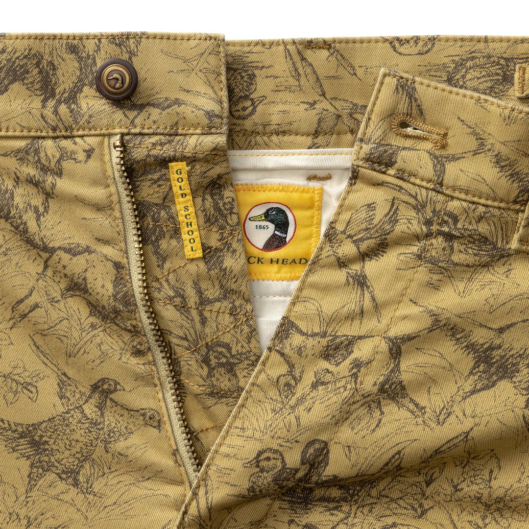 Duck Head Classic Fit Gold School Chino: Wheatfield Print