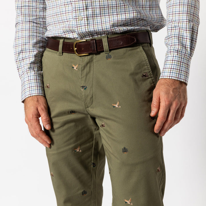 Duck Head Classic Fit Gold School Chino: Embroidered Olive