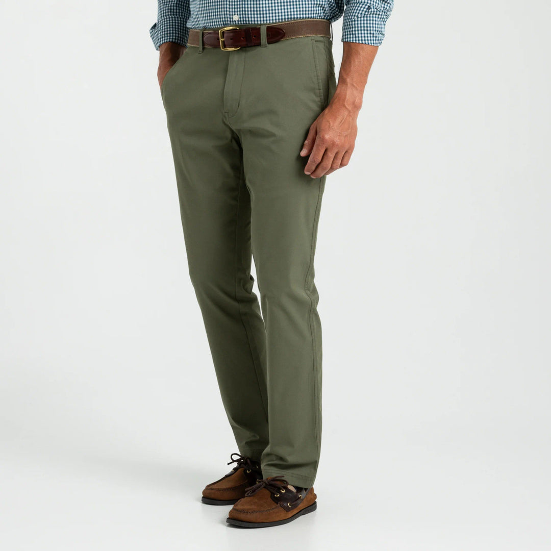 Duck Head Harbor Performance Chino: Deep Lichen Olive