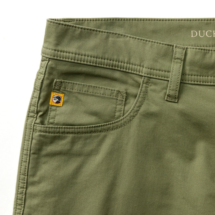 Duck Head Shoreline Five-Pocket: Oil Green