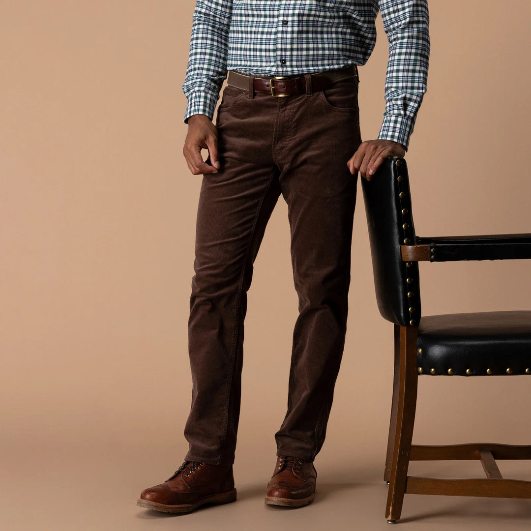 Duck Head Holston Corduroy Five-Pocket: Espresso Brown