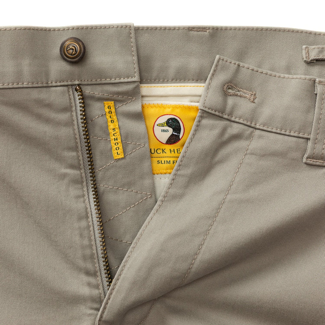 Duck Head Slim Fit Gold School Chino: Placid Grey
