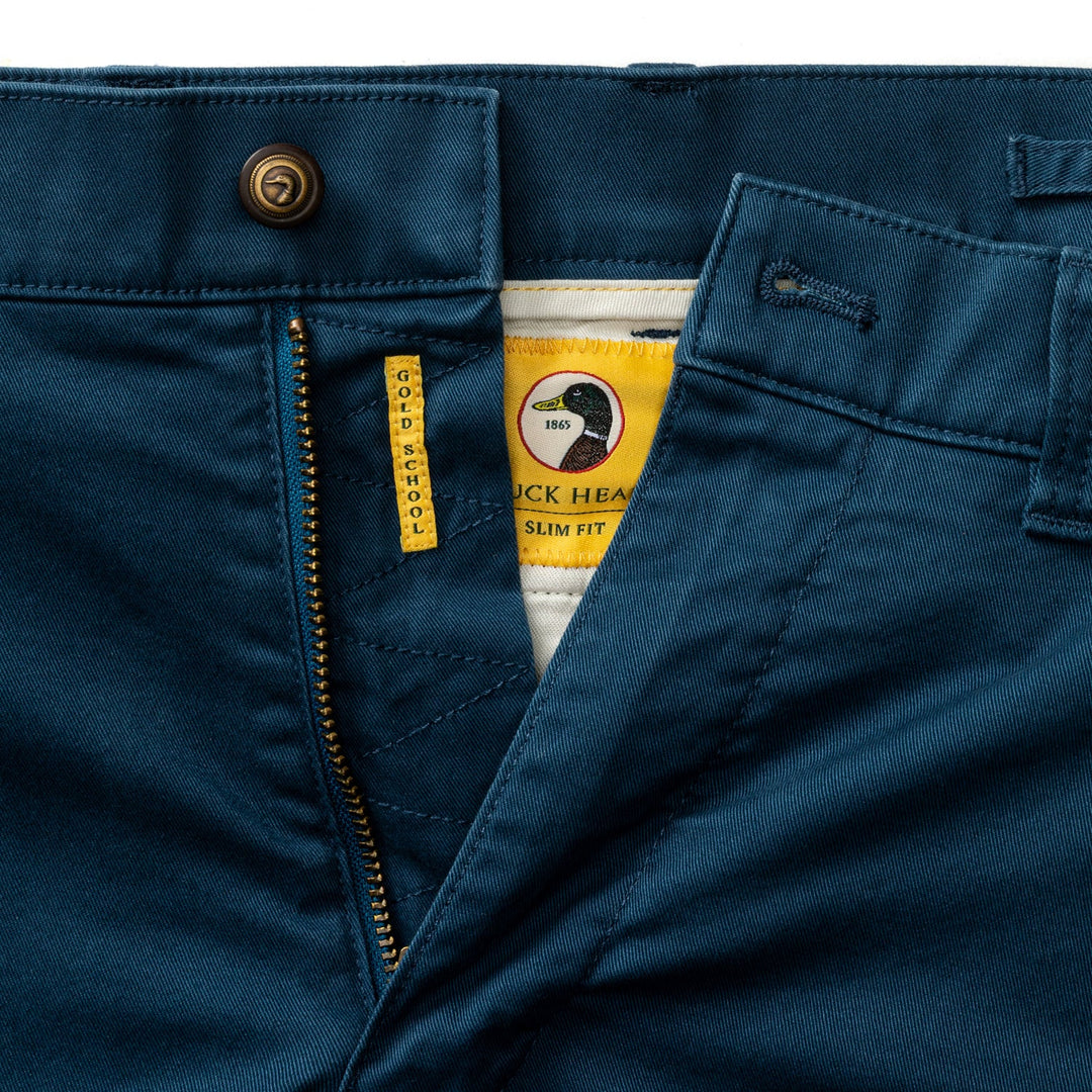 Duck Head Slim Fit Gold School Chino: Mallard Blue