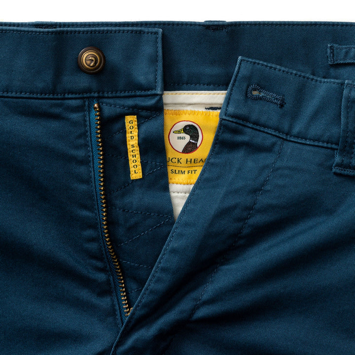 Duck Head Slim Fit Gold School Chino: Mallard Blue