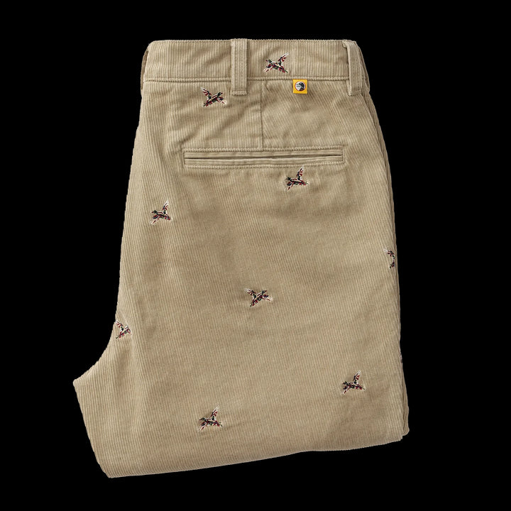 Duck Head Bradbury Wide-Wale Corduroy Chino: Khaki Embroidered