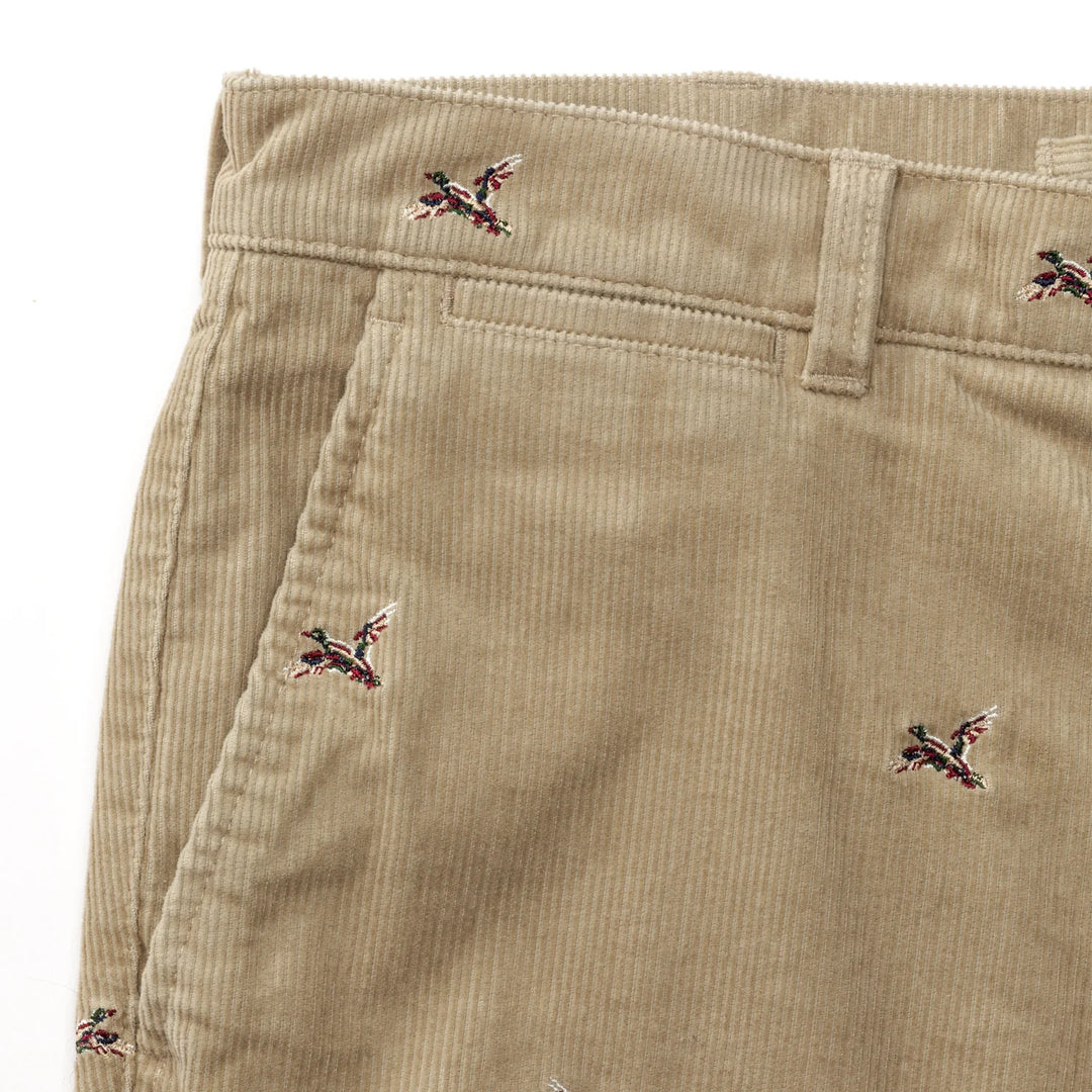 Duck Head Bradbury Wide-Wale Corduroy Chino: Khaki Embroidered