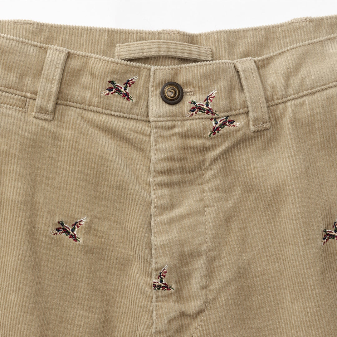 Duck Head Bradbury Wide-Wale Corduroy Chino: Khaki Embroidered