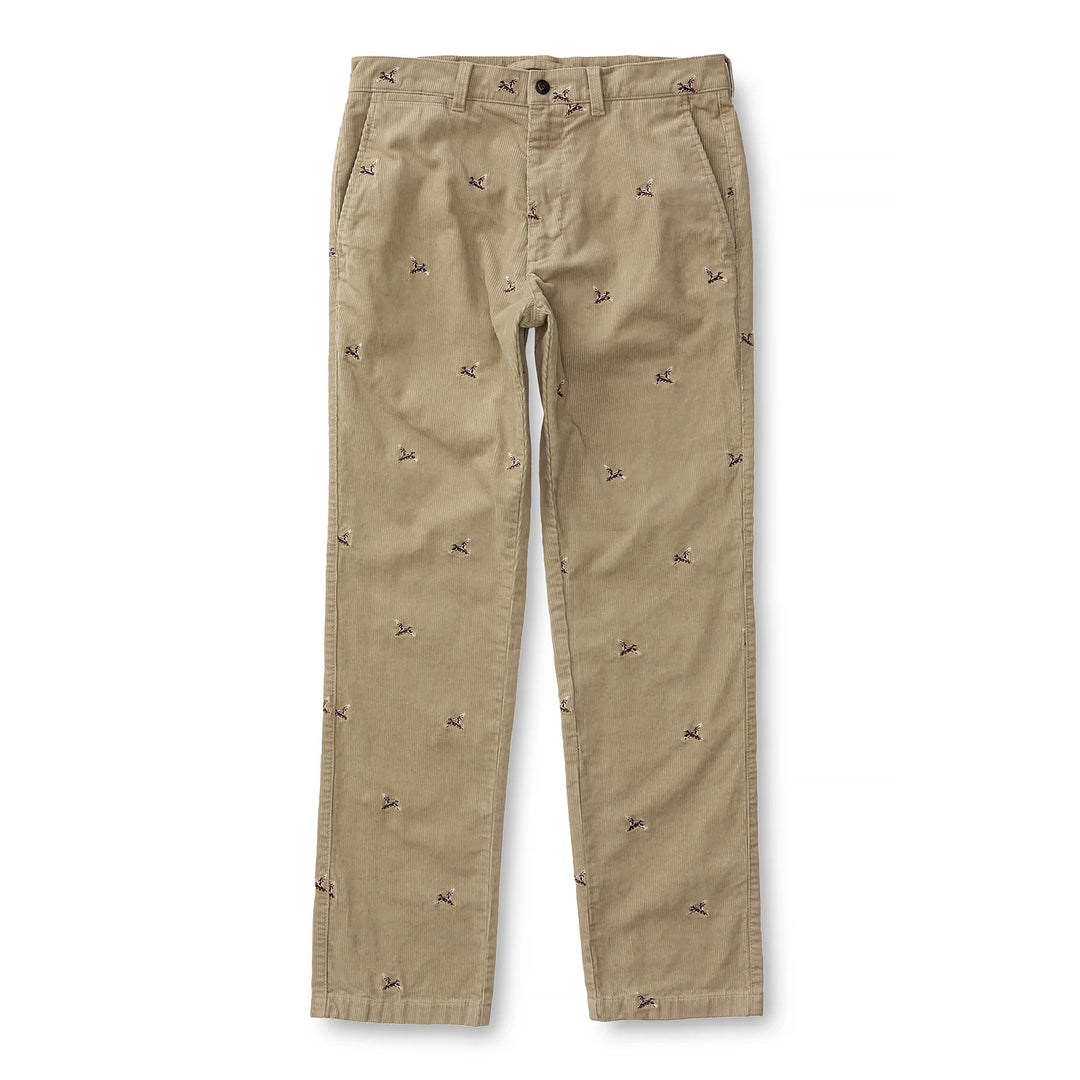 Duck Head Bradbury Wide-Wale Corduroy Chino: Khaki Embroidered