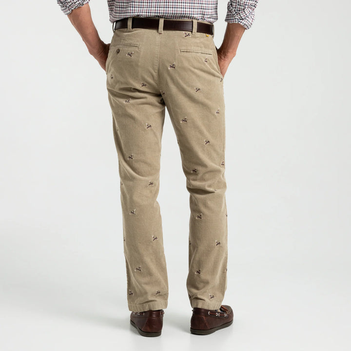 Duck Head Bradbury Wide-Wale Corduroy Chino: Khaki Embroidered