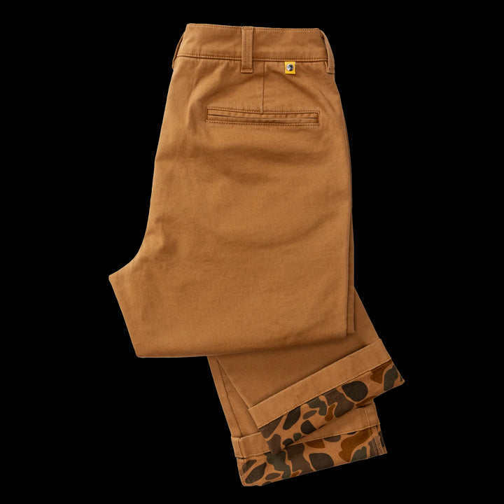 Duck Head Classic Fit Brushed Back Gold School Chino: Dark Amber