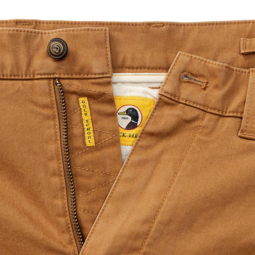 Duck Head Classic Fit Brushed Back Gold School Chino: Dark Amber