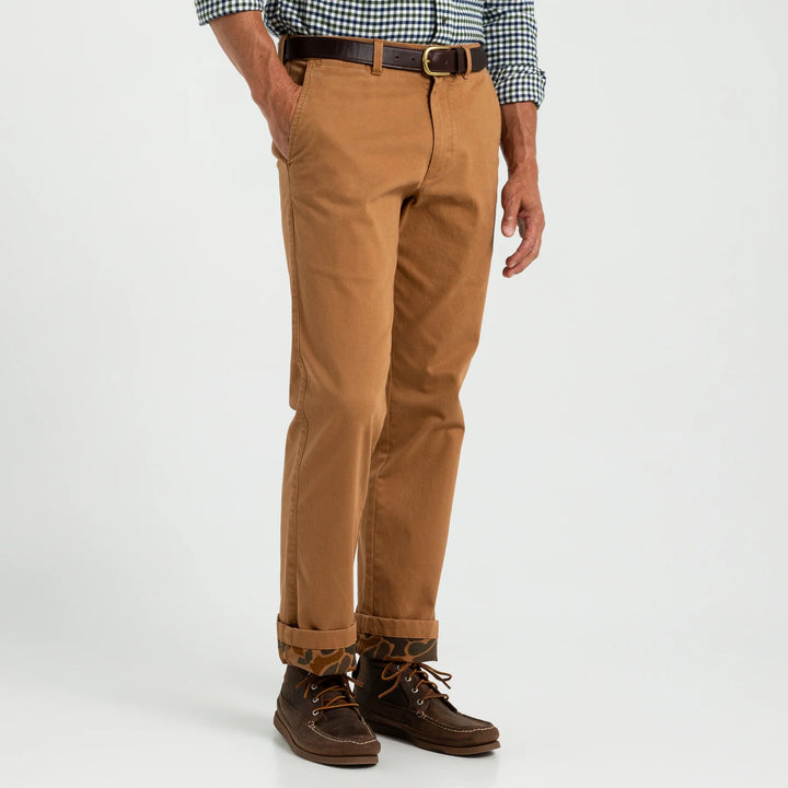 Duck Head Classic Fit Brushed Back Gold School Chino: Dark Amber