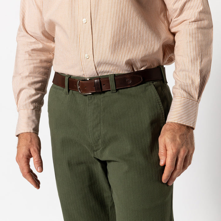 Duck Head Cotton Wool Herringbone Gold School Chino: Duck Green