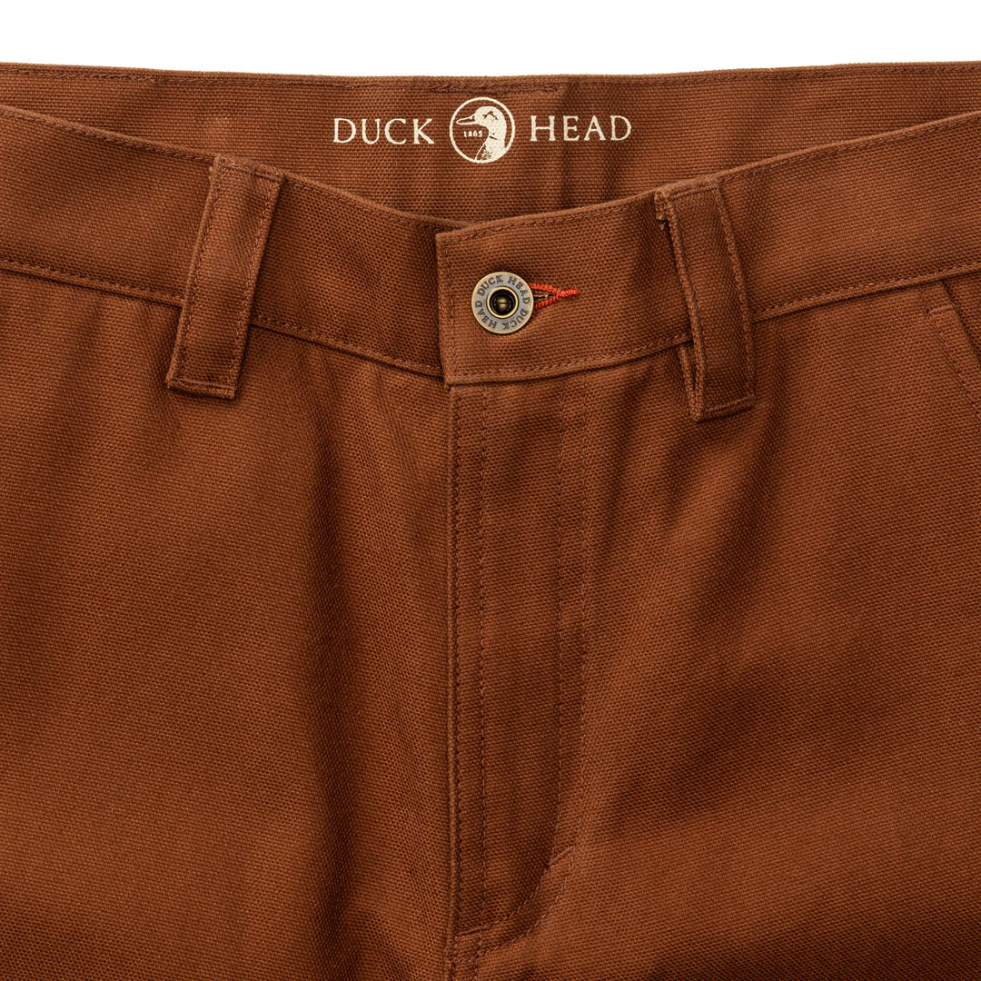 Duck Head Waxed Duck Canvas Briar Pant: Nutmeg Brown