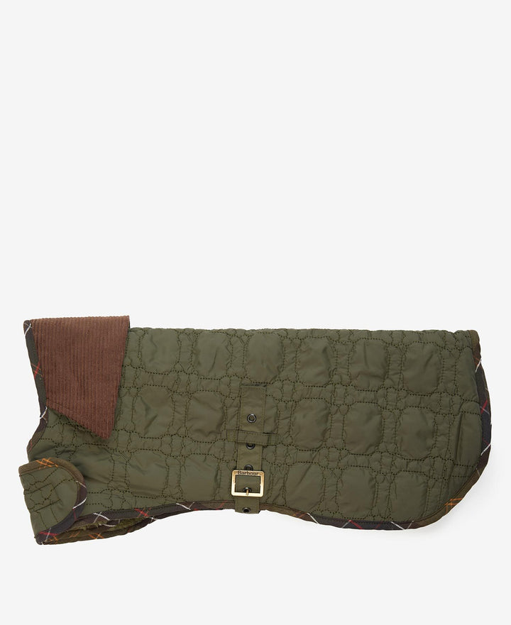 Barbour Dog Bone Quilted Dog Coat: Dark Olive