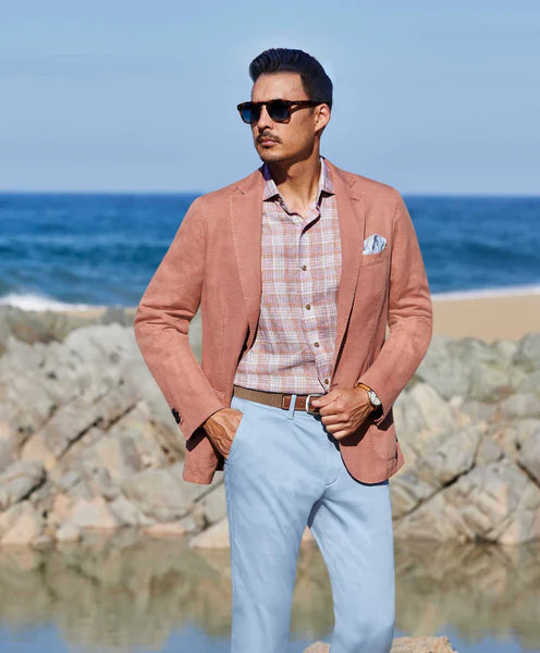 David Donahue The Jackson Soft Sport Coat: Bleached Terracotta