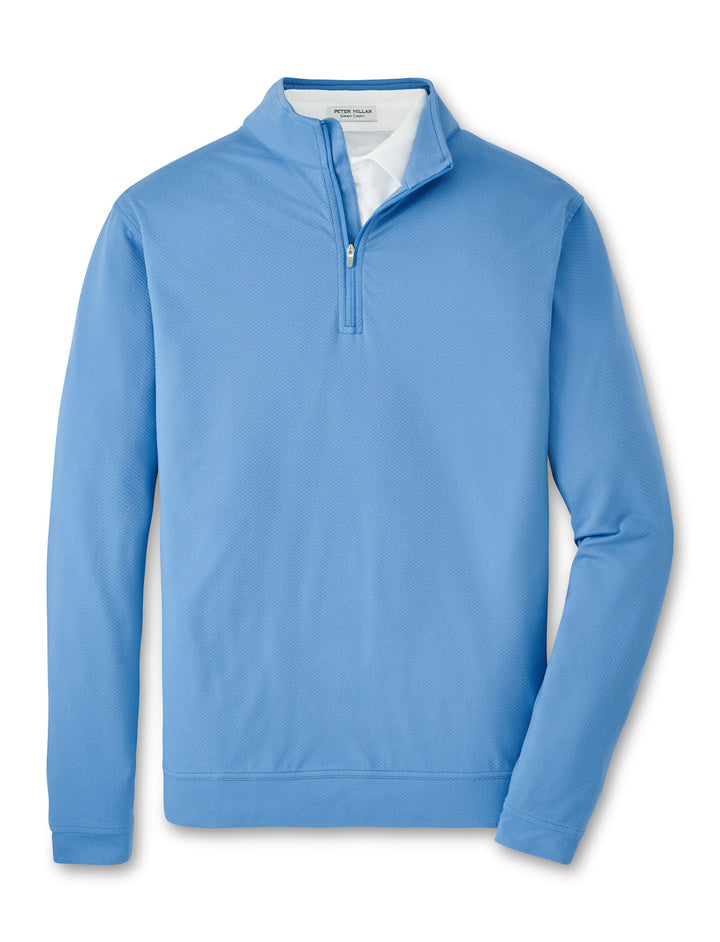 Peter Millar Perth Cross-Hatch Performance Quarter-Zip: Evening Tide