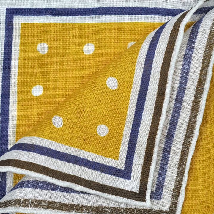 Seaward & Stearn Yellow w/ Dots Pocket Square