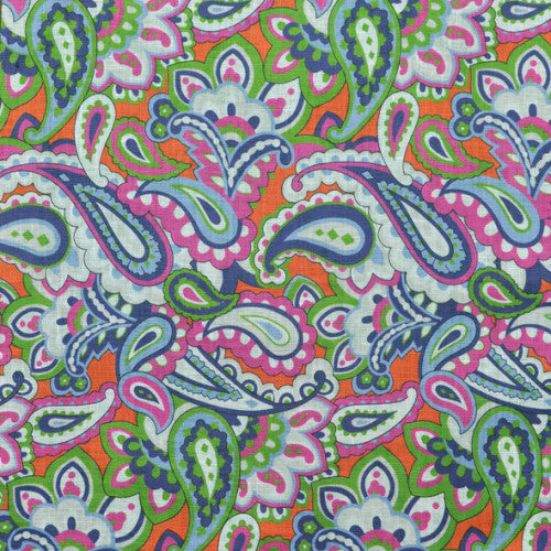 Seaward & Stearn Pink/Orange Big Paisley Pocket Square