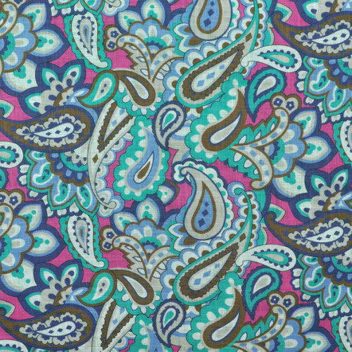 Seaward & Stearn Brown/Pink Big Paisley Pocket Square