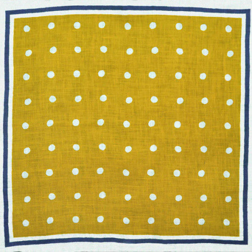 Seaward & Stearn Yellow w/ Dots Pocket Square