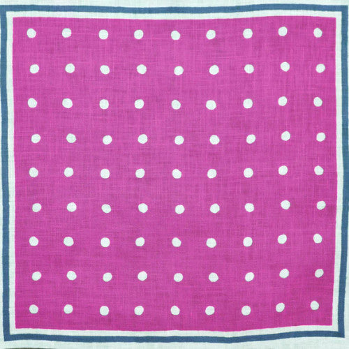 Seaward & Stearn Pink w/ Dots Pocket Square