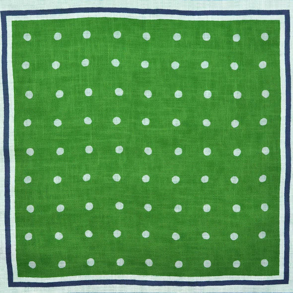 Seaward & Stearn Green w/ Dots Pocket Square