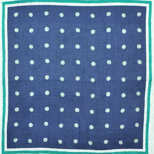 Seaward & Stearn Navy w/ Dots Pocket Square