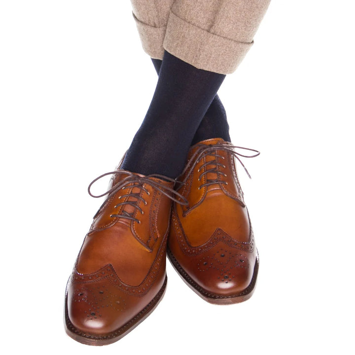 Dapper Classics Navy Solid Ribbed Sock
