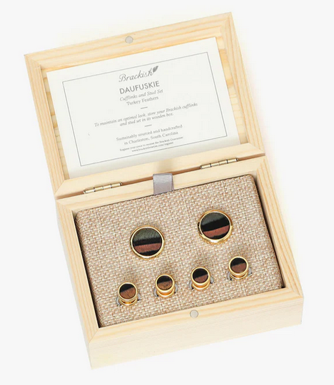 Brackish Daufuskie Cufflink & Studs Set: Gold