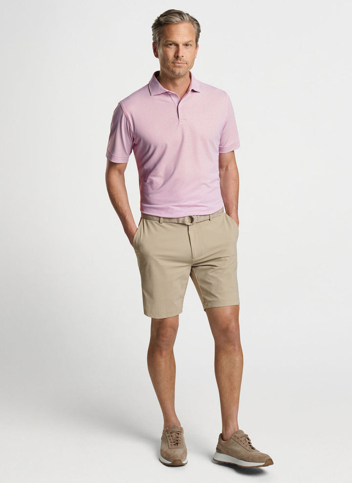 Peter Millar Crown Crafted Delancey Dot Performance Jersey Polo: Scarlet Lily