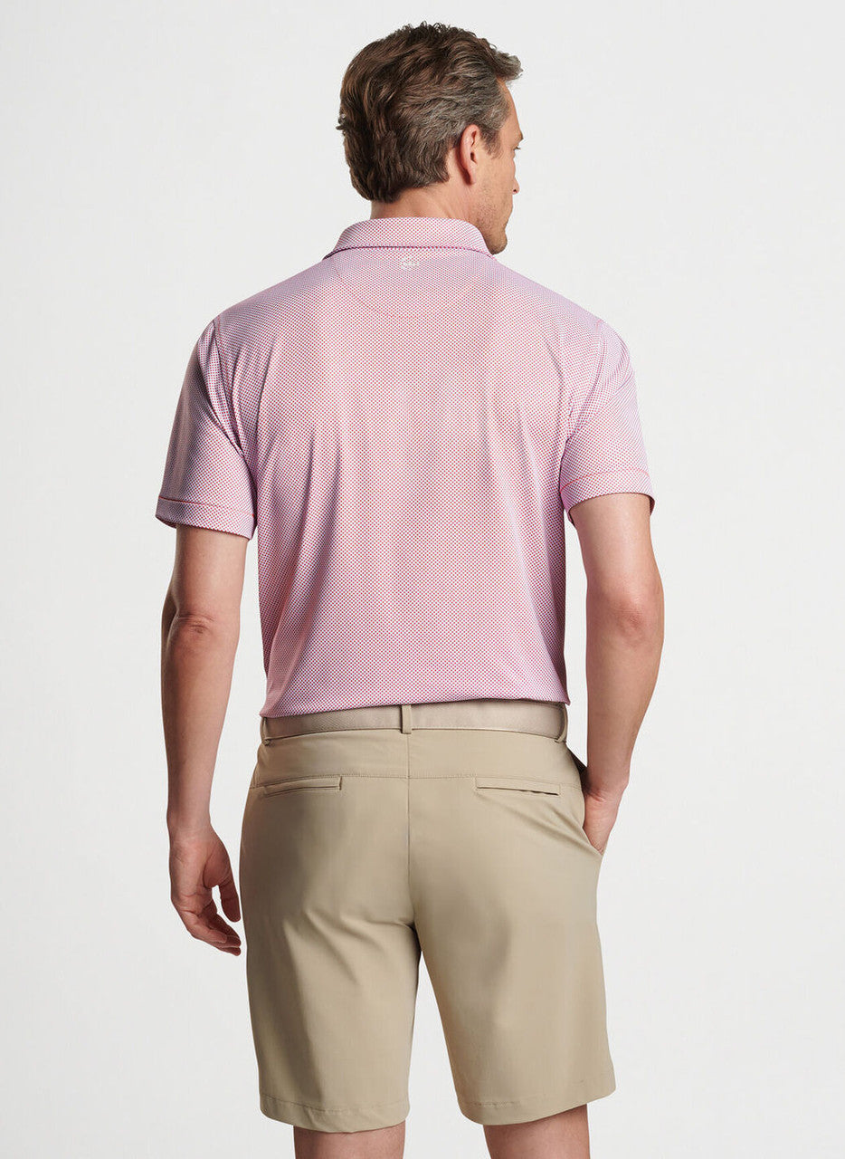 Peter Millar Crown Crafted Delancey Dot Performance Jersey Polo: Scarlet Lily