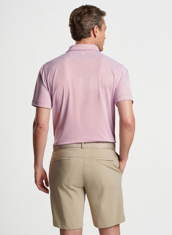 Peter Millar Crown Crafted Delancey Dot Performance Jersey Polo: Scarlet Lily