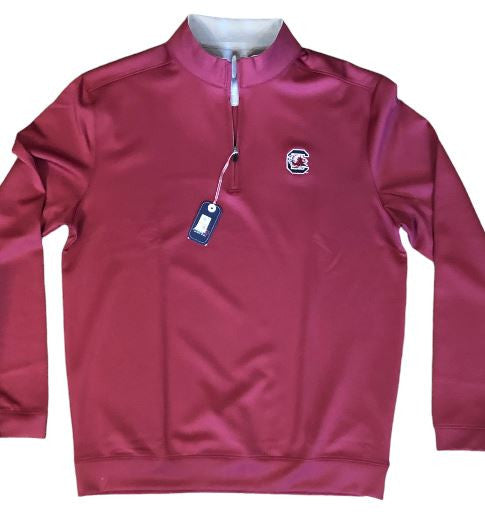 Johnnie-O University of South Carolina Block C Diaz Performance 1/4 Zip: Garnet