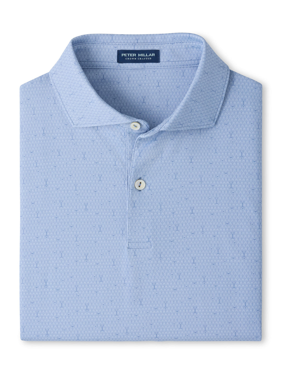 Peter Millar Crown Crafted Fifty-Fifty Performance Jersey Polo: Windy Blue