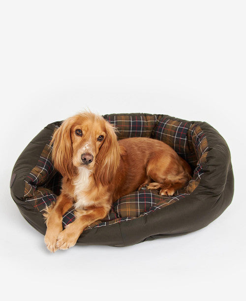 Barbour Wax/Cotton Dog Bed 35in - Classic/Olive