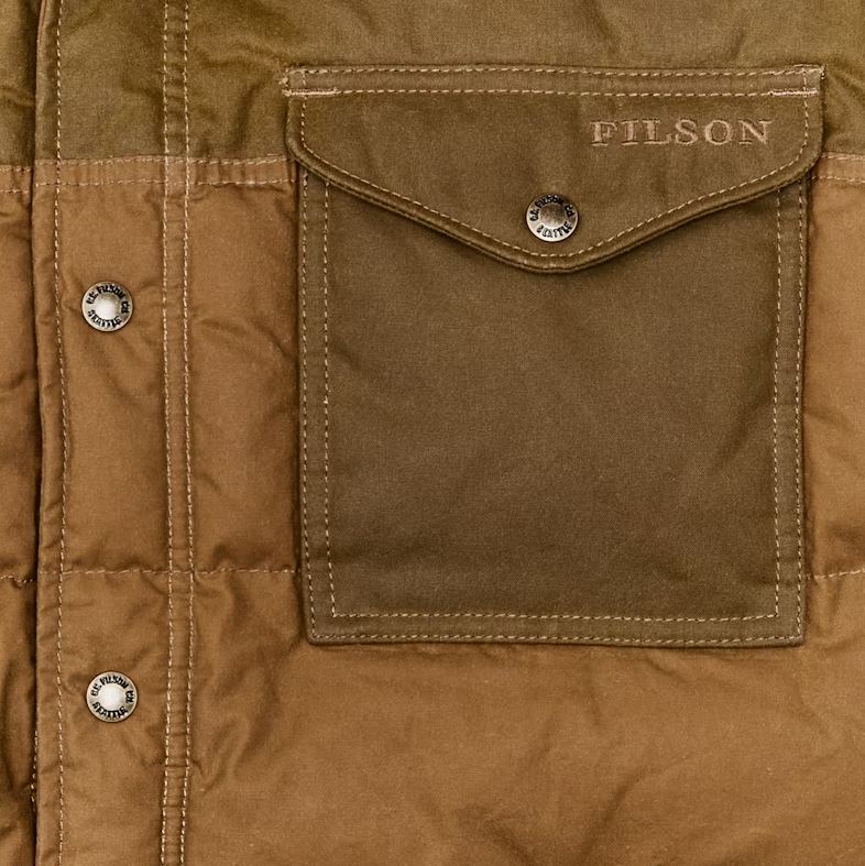 Filson Down Jac-shirt: Dark Tan