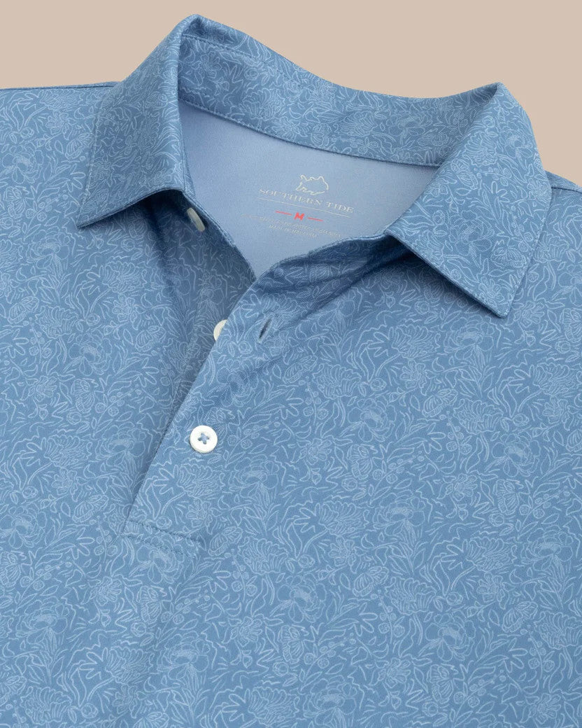 Southern Tide Driver Sunny Blooms Polo Shirt: Coronet Blue