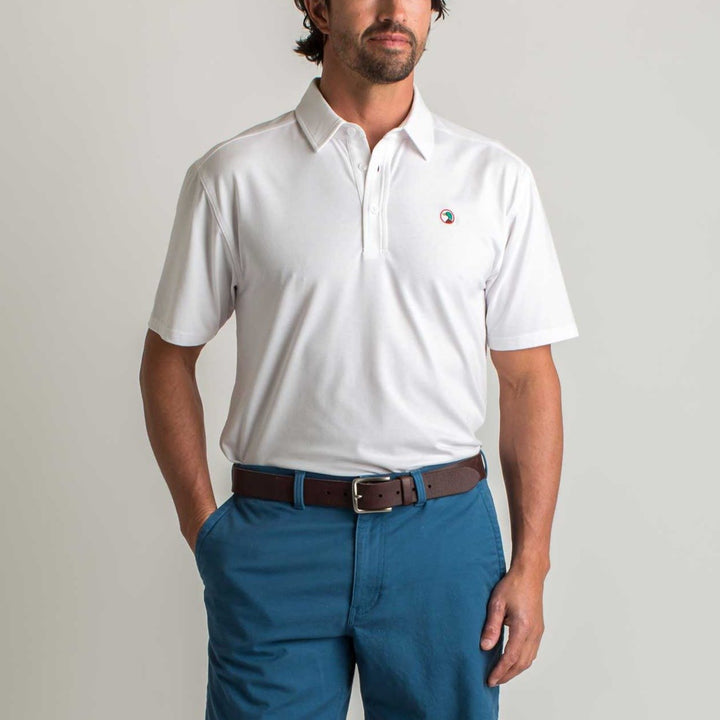 Duck Head Hayes Performance Logo Polo: White