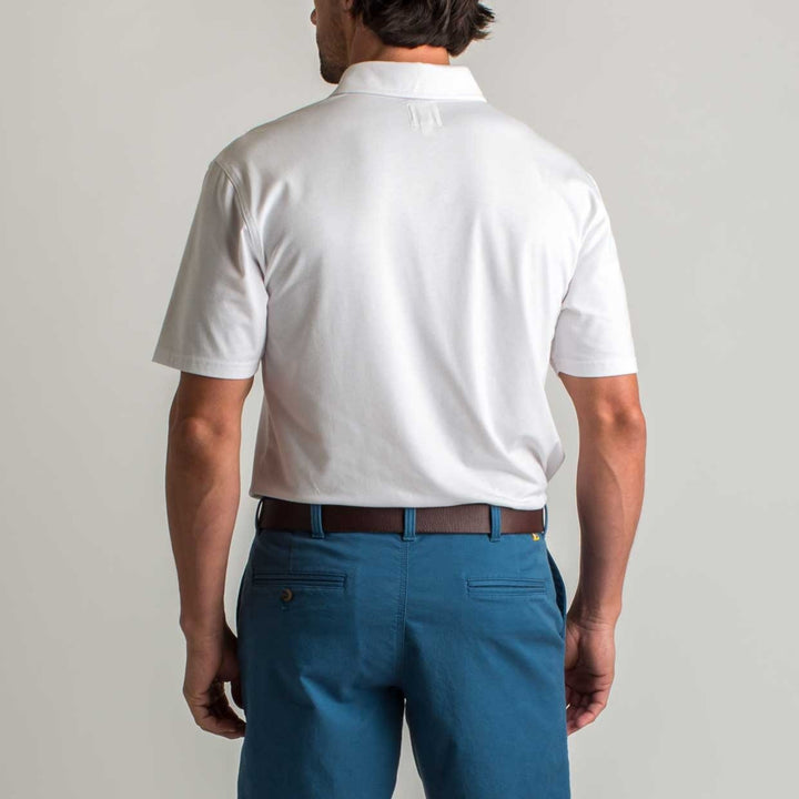 Duck Head Hayes Performance Logo Polo: White