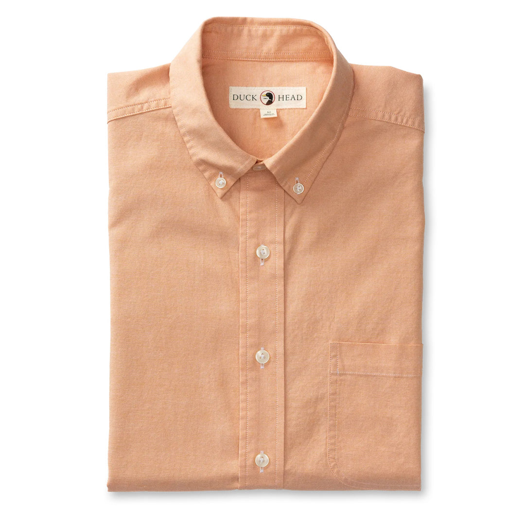 Duckhead Cotton Oxford Sport Shirt - Morris Solid: Almost Apricot