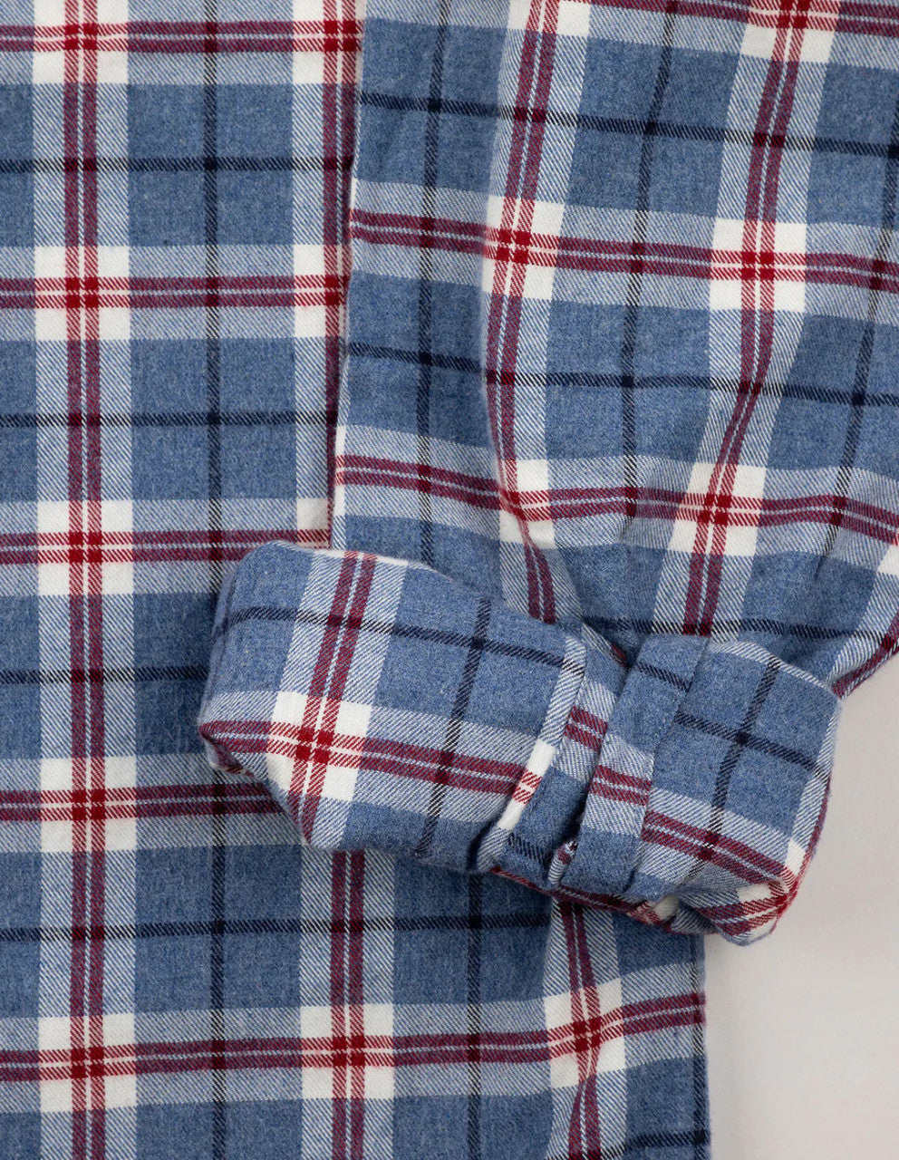 Stantt Dusty Cobalt and Burgundy Plaid Flannel