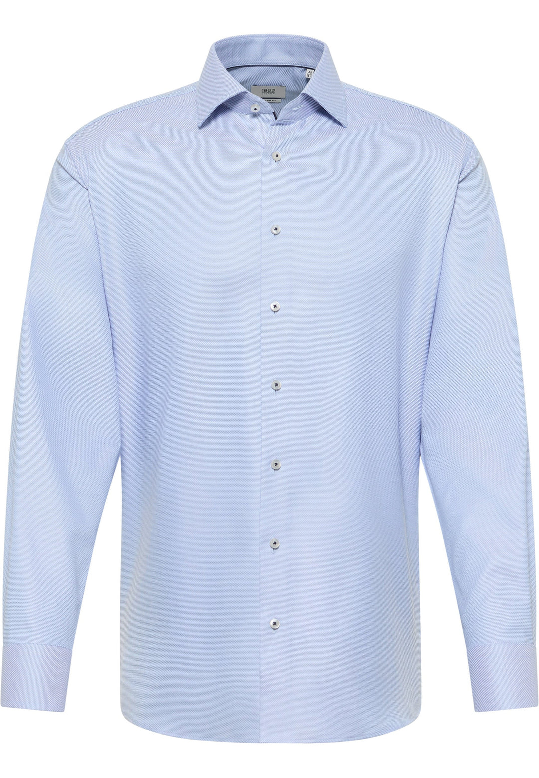 Eterna Structured Twill Modern Fit Kent Collar Dress Shirt: Blue