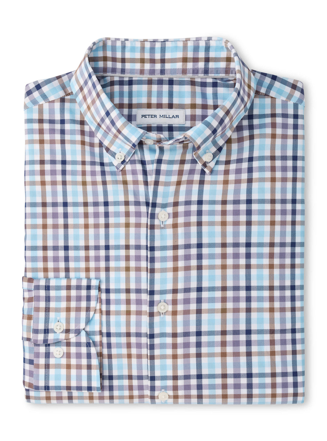 Peter Millar Elliot Crown Lite Cotton-Stretch Sport Shirt: Cottage Blue